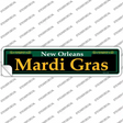 Mardi Gras Green Novelty Narrow Sticker Decal