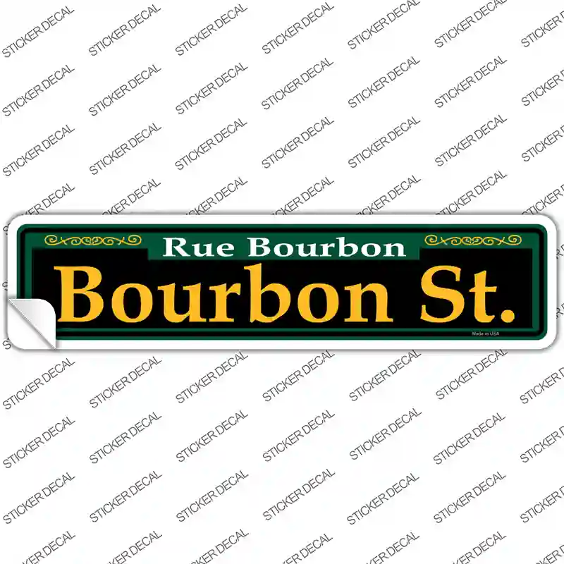 Bourbon St. Green Novelty Narrow Sticker Decal