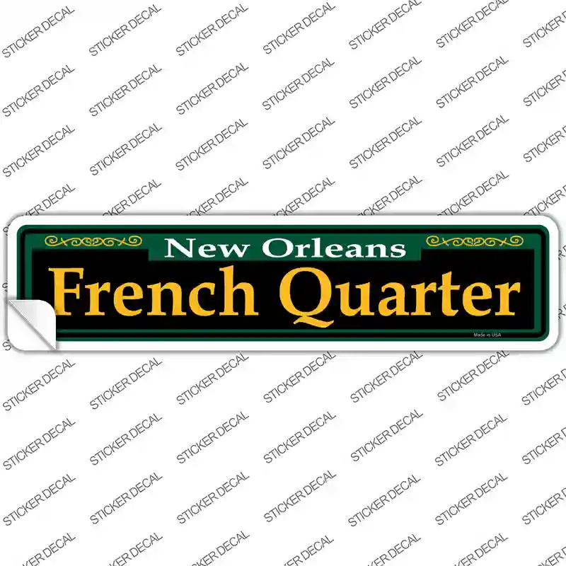 French Quarter Green Novelty Narrow Sticker Decal