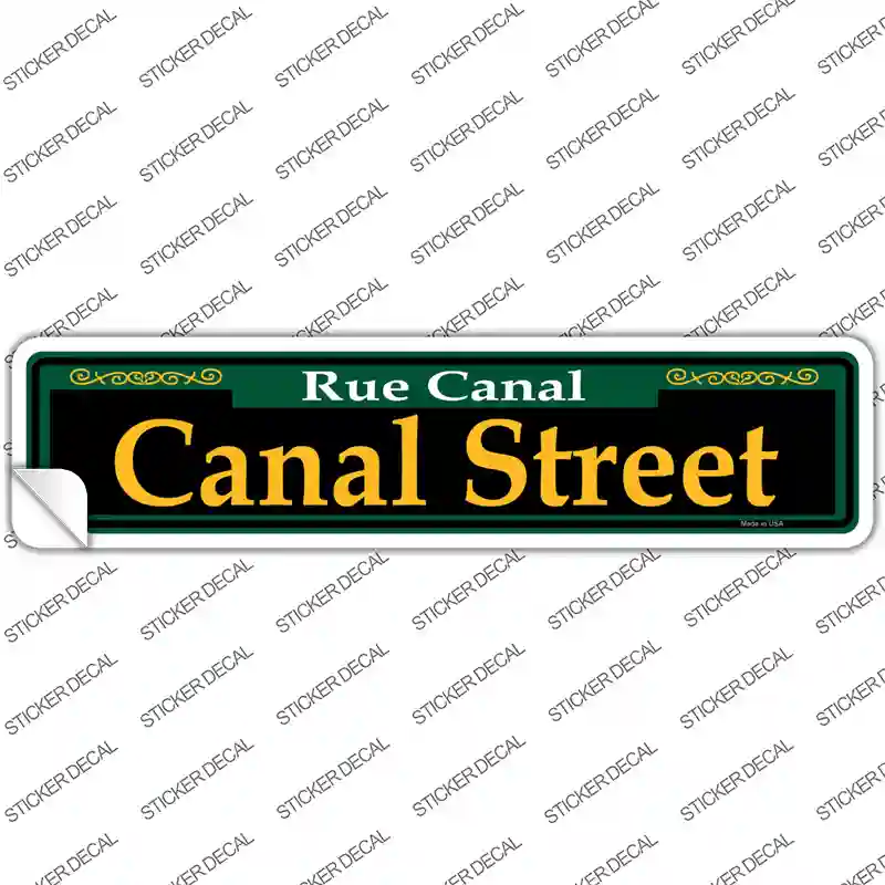 Canal Street Green Novelty Narrow Sticker Decal