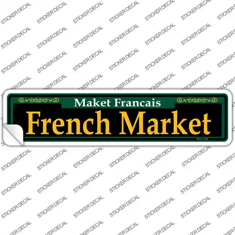 French Market Green Novelty Narrow Sticker Decal
