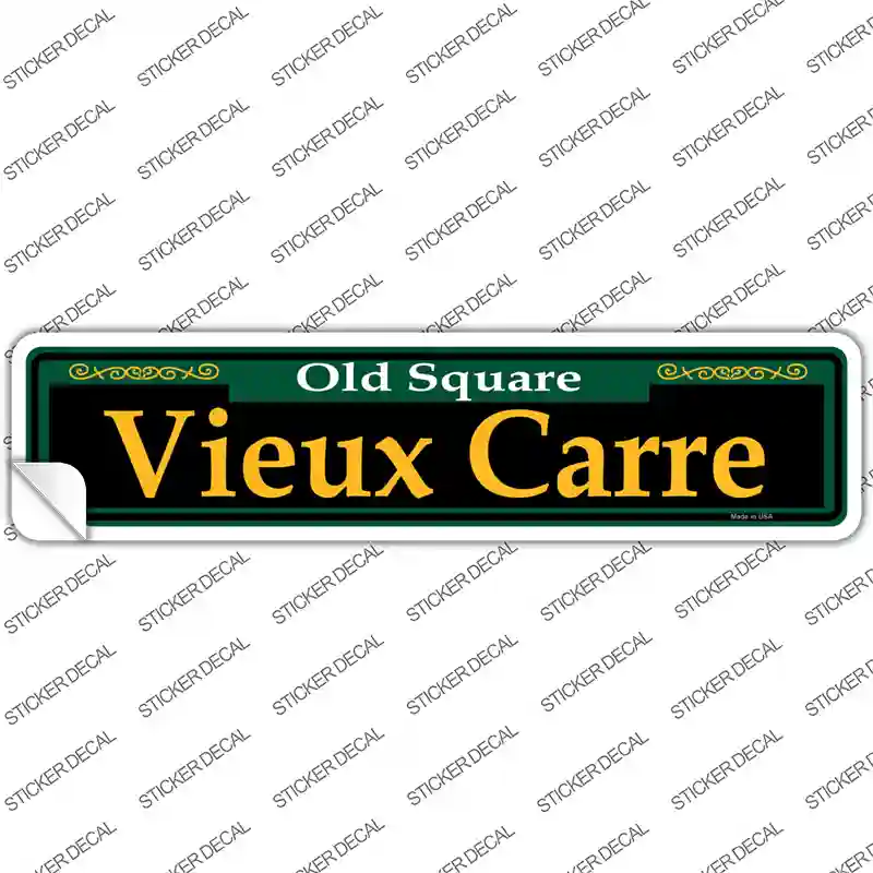 Vieux Carre Green Novelty Narrow Sticker Decal
