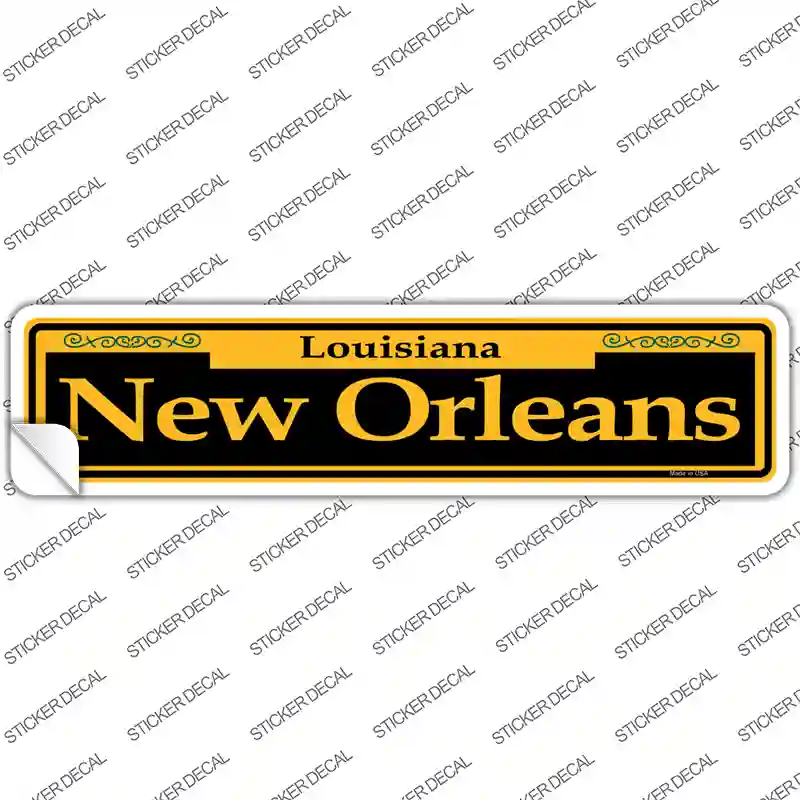 New Orleans Yellow Novelty Narrow Sticker Decal