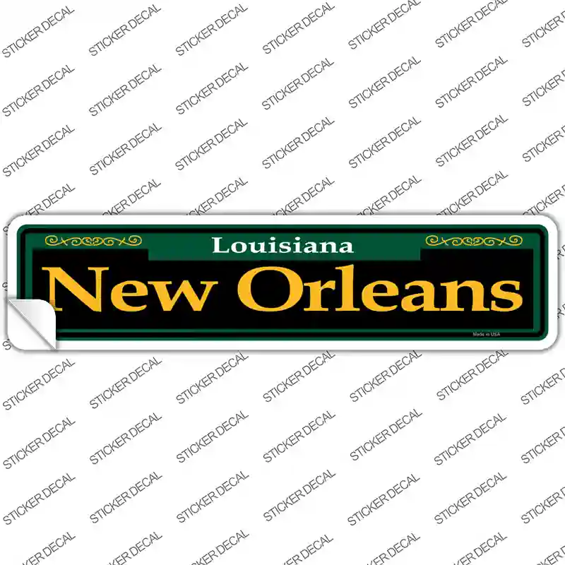 New Orleans Green Novelty Narrow Sticker Decal