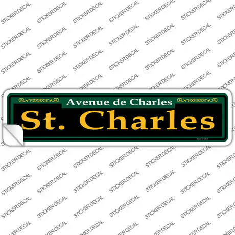 St. Charles Green Novelty Narrow Sticker Decal