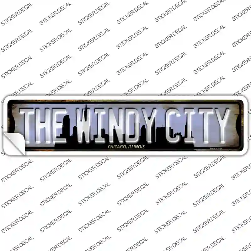 Chicago Illinois The Windy City Novelty Narrow Sticker Decal
