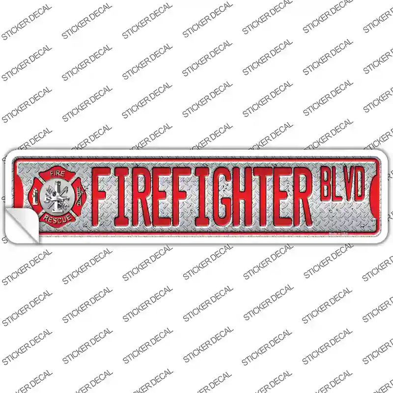 Fire Fighter Blvd Novelty Narrow Sticker Decal