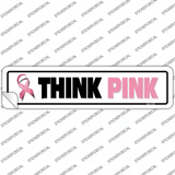 Think Pink Pink Ribbon Breast Cancer Novelty Narrow Sticker Decal