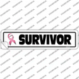Survivor Pink Ribbon Breast Cancer Novelty Narrow Sticker Decal
