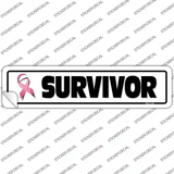 Survivor Pink Ribbon Breast Cancer Novelty Narrow Sticker Decal