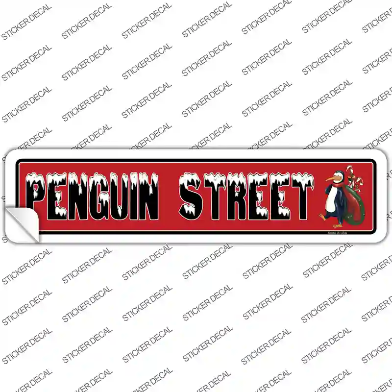 Penguin Street Novelty Narrow Sticker Decal