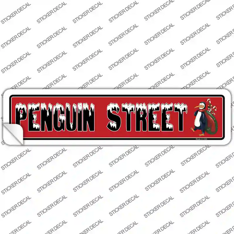 Penguin Street Novelty Narrow Sticker Decal