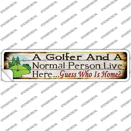 Golfer And Normal Person Novelty Narrow Sticker Decal