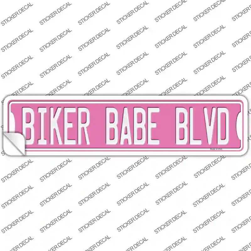 Biker Babe Novelty Narrow Sticker Decal