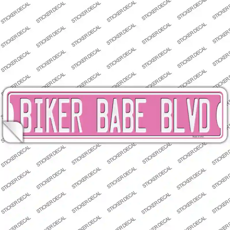 Biker Babe Novelty Narrow Sticker Decal