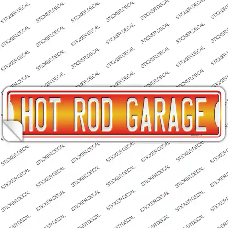 Hot Rod Garage Novelty Narrow Sticker Decal