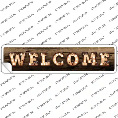 Welcome Horizontal Bulb Lettering Novelty Narrow Sticker Decal