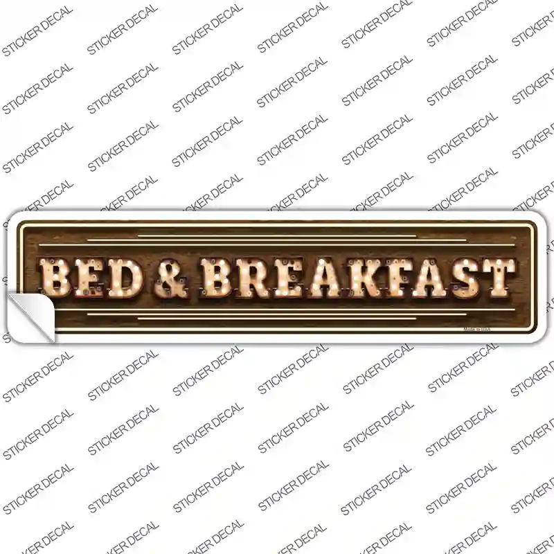 Bed and Breakfast Bulb Lettering Novelty Narrow Sticker Decal