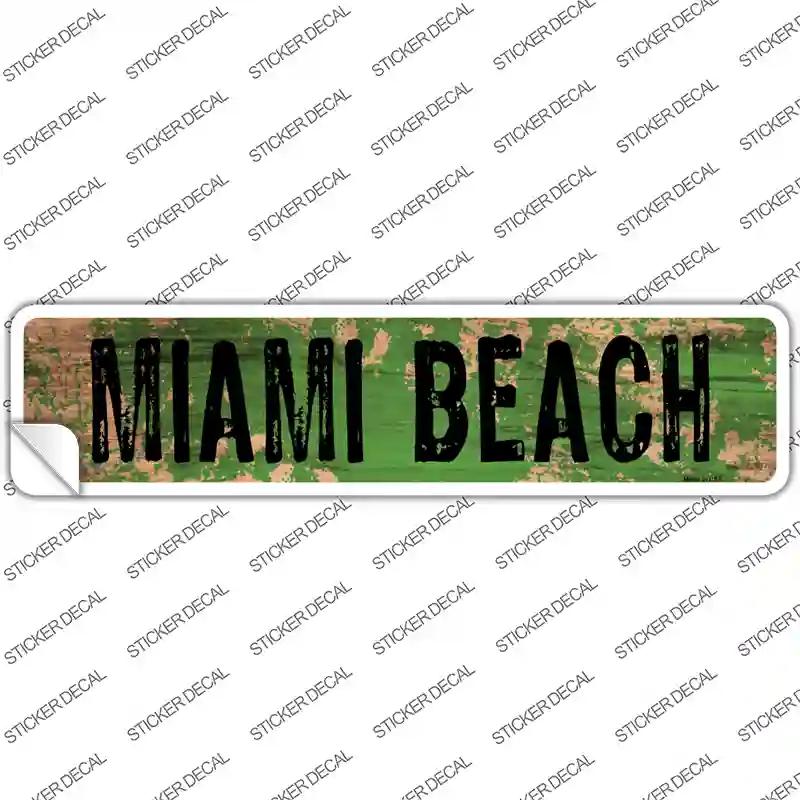 Miami Beach Novelty Narrow Sticker Decal