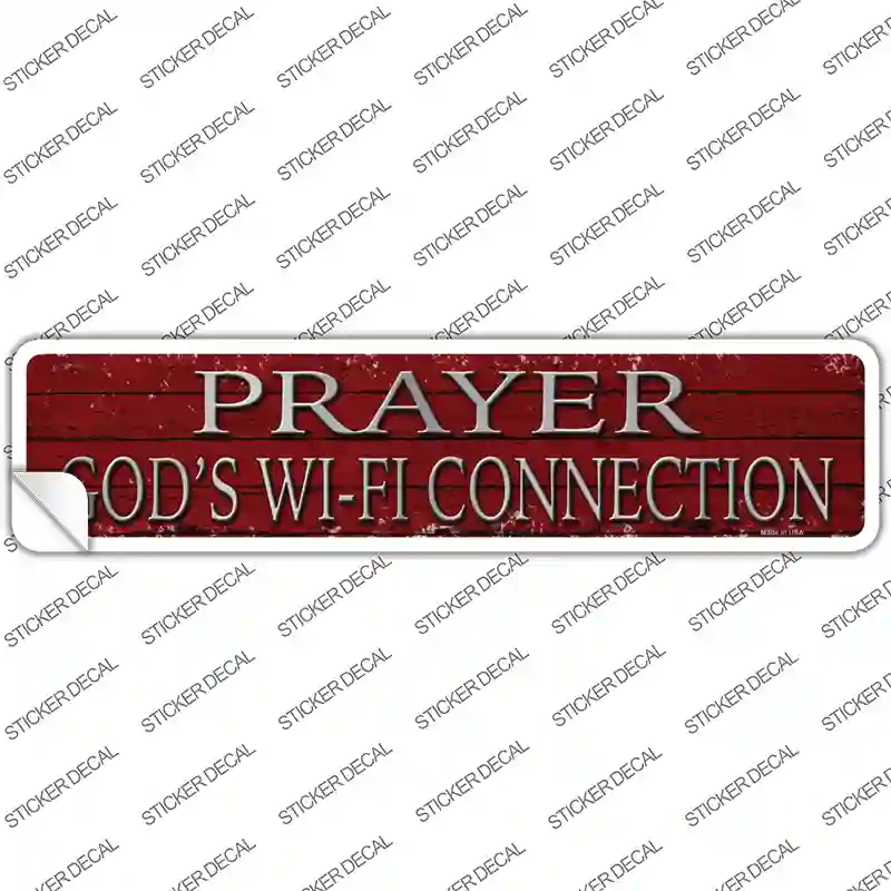 Prayer Gods Wifi Connection Novelty Narrow Sticker Decal