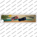 Alaska and US Flag Novelty Narrow Sticker Decal