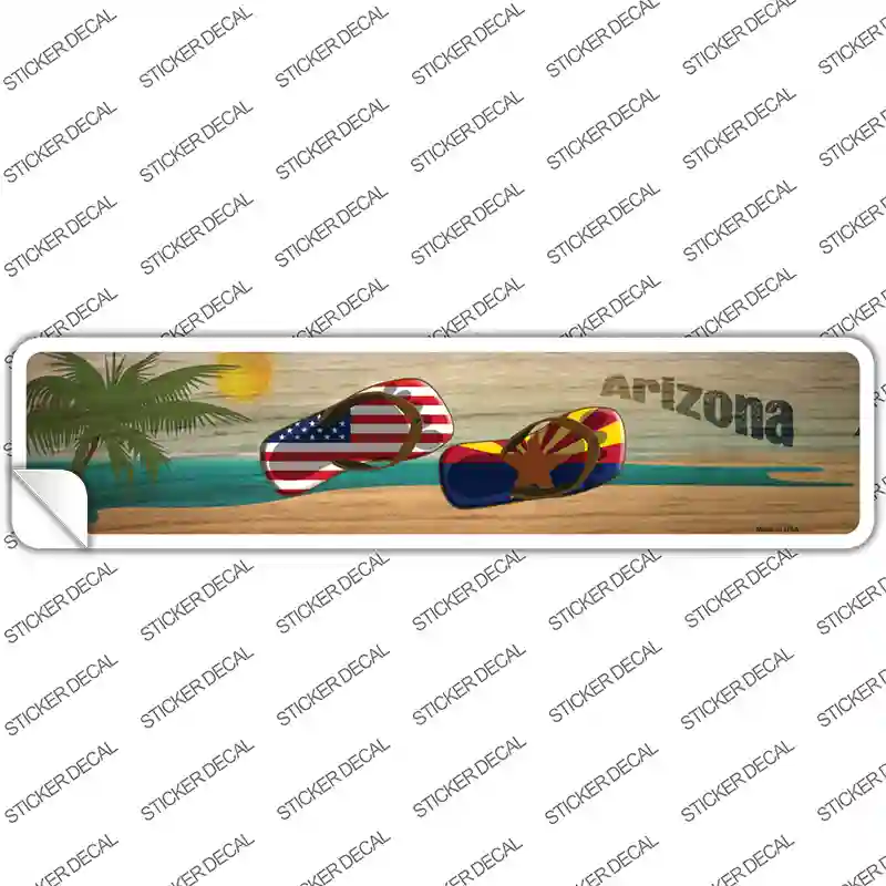Arizona and US Flag Novelty Narrow Sticker Decal