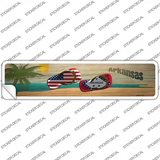 Arkansas and US Flag Novelty Narrow Sticker Decal