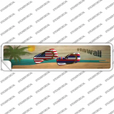 Hawaii and US Flag Novelty Narrow Sticker Decal