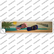 Indiana and US Flag Novelty Narrow Sticker Decal