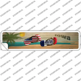 Iowa and US Flag Novelty Narrow Sticker Decal
