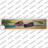 Nebraska and US Flag Novelty Narrow Sticker Decal