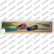 Hew Hampshire and US Flag Novelty Narrow Sticker Decal