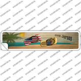 New Jersey and US Flag Novelty Narrow Sticker Decal