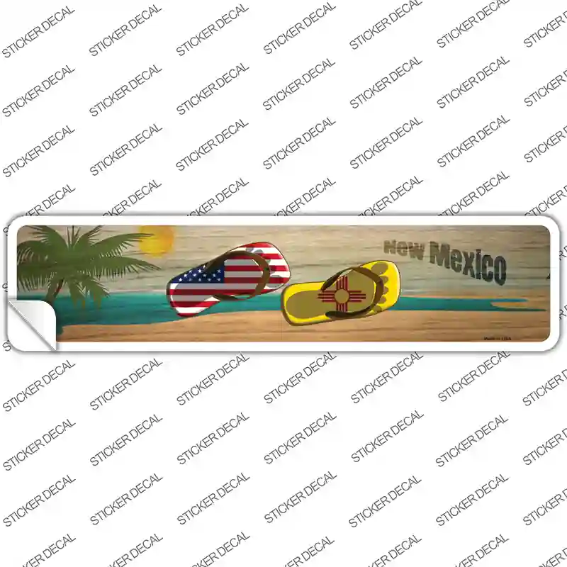 New Mexico and US Flag Novelty Narrow Sticker Decal