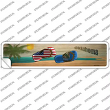 Oklahoma and US Flag Novelty Narrow Sticker Decal