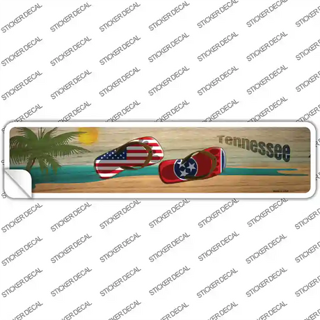 Tennessee and US Flag Novelty Narrow Sticker Decal