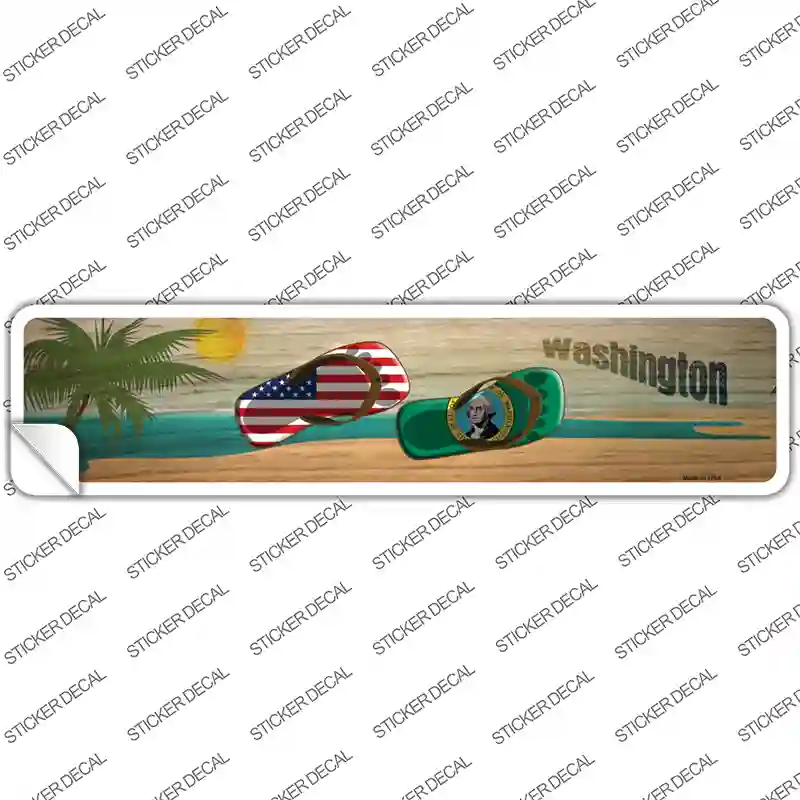 Washington and US Flag Novelty Narrow Sticker Decal