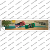 Washington and US Flag Novelty Narrow Sticker Decal