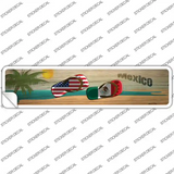 Mexico Flag and US Flag Flip Flop Novelty Narrow Sticker Decal