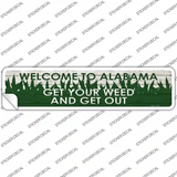 Alabama Weed Novelty Narrow Sticker Decal
