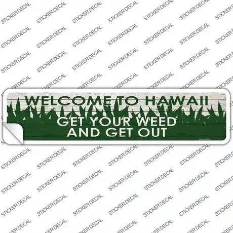Hawaii Weed Novelty Narrow Sticker Decal