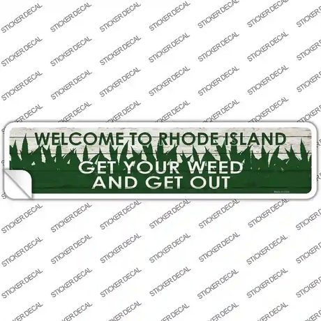 Rhode Island Weed Novelty Narrow Sticker Decal
