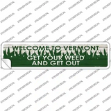 Vermont Weed Novelty Narrow Sticker Decal