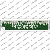 Virginia Weed Novelty Narrow Sticker Decal