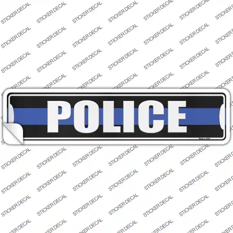 Police Blue Line Novelty Narrow Sticker Decal