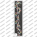 Merry Christmas Lights Black Novelty Narrow Sticker Decal