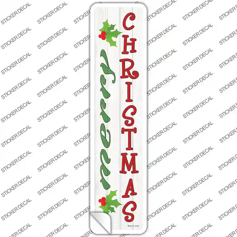 Merry Christmas Mistletoe Novelty Narrow Sticker Decal