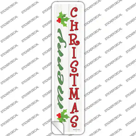 Merry Christmas Mistletoe Novelty Narrow Sticker Decal