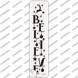 Believe Reindeer White Novelty Narrow Sticker Decal