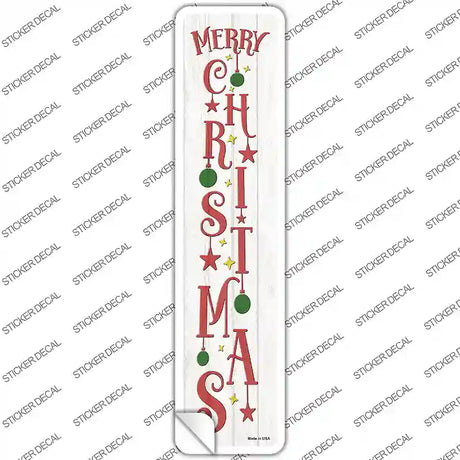 Merry Christmas Ornaments White Novelty Narrow Sticker Decal